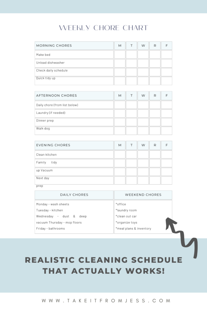 A Realistic Cleaning Schedule That Actually Works - Take It From Jess