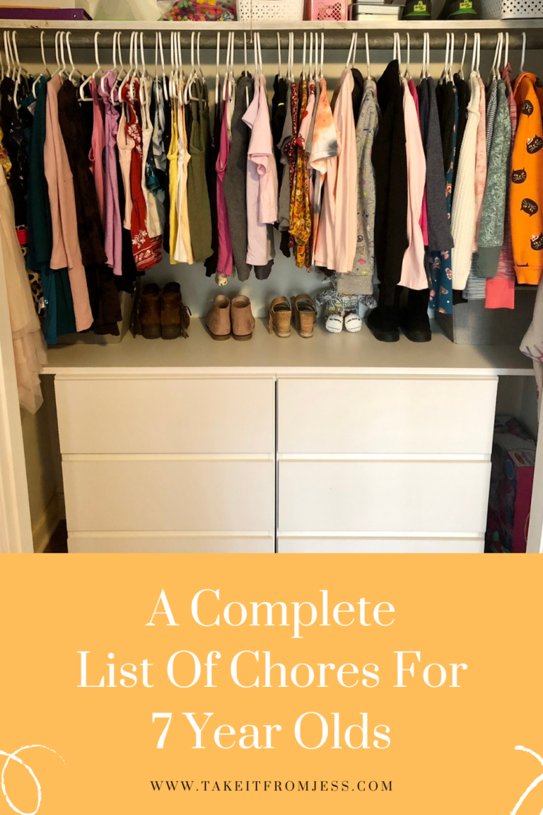 List Of Chores For 7 Year Olds